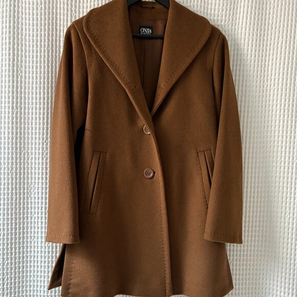 Cinzia Rocca women's 6 angora and wool coat minimalis warm winter designer